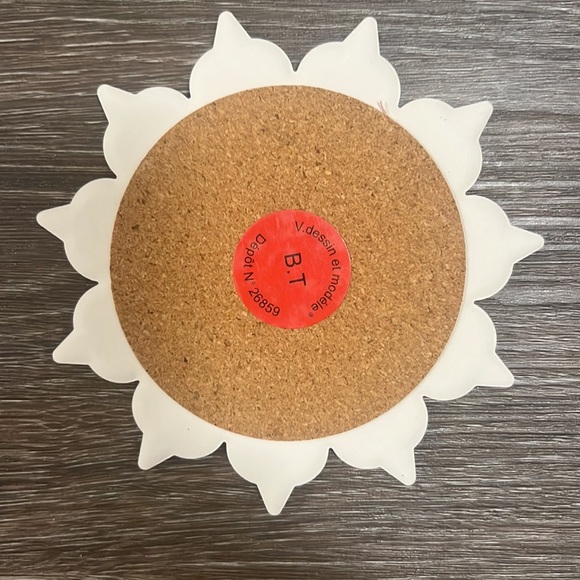 Moroccan ceramic coaster, geometric Moroccan zalij style set of 4 - Picture 3 of 3